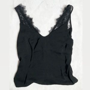 Black Satin Lace Cami